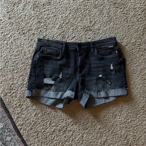 Blank NYC Dark Distressed Jean Shorts